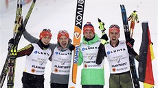 Závodu sdruženářských družstev v Lahti kralovali Němci - zleva Björn... Závodu sdruženářských družstev v Lahti kralovali Němci - zleva Björn...