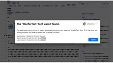 Falešná žádost o instalaci fontu v Google Chrome, který je věk vir. Falešná žádost o instalaci fontu v Google Chrome, který je věk vir.