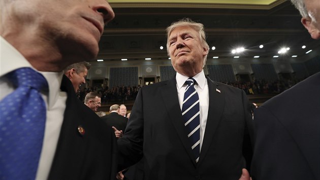 Americk prezident Donald Trump vystoupil v Kongresu s tradinm projevem. (1.3. 2017)