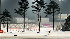 Lyaský areál v korejském Pchjongchangu, djit závodu Svtového poháru v...