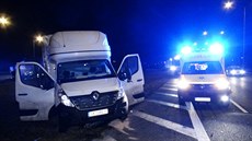 Nehoda dodávky a nákladního auta na dálnici D1 (6. bezna 2017)