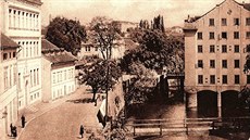 Velká mlýnská ulice v Litoměřicích na fotografii v nové knize. Velká mlýnská ulice v Litoměřicích na fotografii v nové knize.