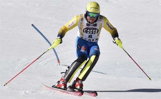 Marcel Hirscher bhem slalomu v Aspenu