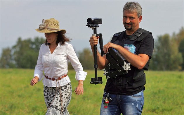 Reisér Dalibor Stach pi natáení videoklipu skupiny Pestalozzi Koloto na...