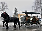 Vítání jara za pítomnosti Krakonoe v Harrachov (18. bezna 2017).