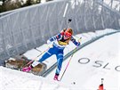 Gabriela Koukalová na trati sprintu v Oslu