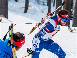 Michal lesingr ve sprintu v Kontiolahti.
