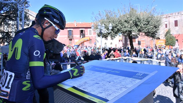 Nairo Quintana ped startem krlovsk etapy Tirrena-Adriatika.