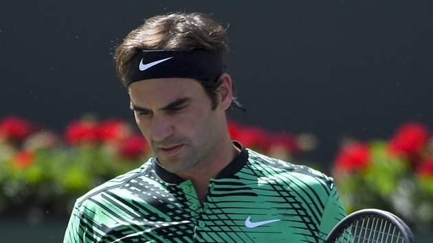 Roger Federer se raduje v semifinle turnaje v Indian Wells.