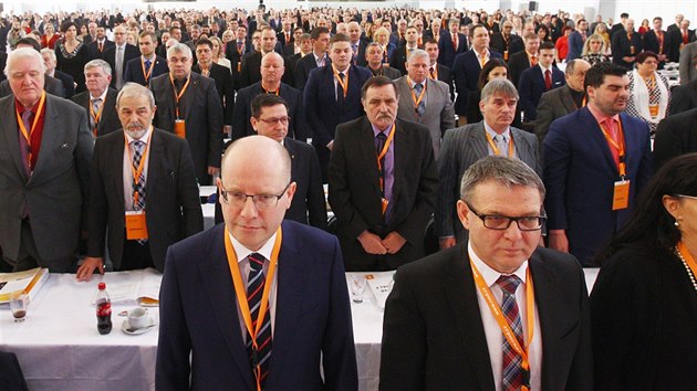 Siln mandt od delegt volebnho sjezdu SSD v Brn chce premir Bohuslava Sobotka. (10. bezna 2017)