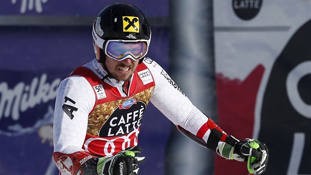 Marcel Hirscher v cli obho slalomu v Aspenu