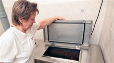 Vedoucí kuchařka Alena Fridelová v jídelně ZŠ jazyků v karlovarské Libušině... Vedoucí kuchařka Alena Fridelová v jídelně ZŠ jazyků v karlovarské Libušině...