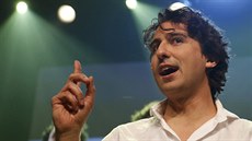 Jesse Klaver slaví volební úspch Zelené levice (16. bezna 2017)