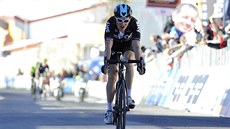 Velský cyklista Geraint Thomas v cíli královské etapy Tirreno - Adriatico.