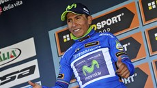 Nairo Quintana slaví triumf v královské etap Tirreno - Adriatico.