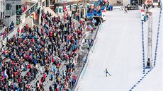 Momentka ze sprintu biatlonist v Oslu
