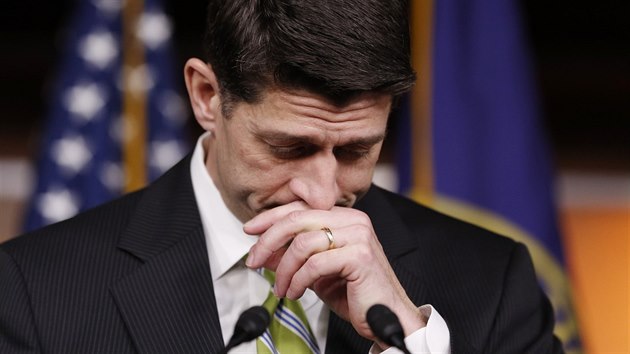f doln komory Kongresu Paul Ryan uznal krach plnu na zruen Obamacare (24. bezna 2017)