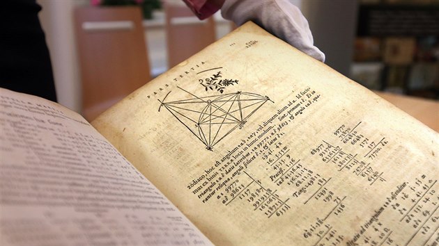 Prvn vydn slavnho dla Johannese Keplera Astronomia Nova z roku 1609 ze sbrek kynvartskho zmku.