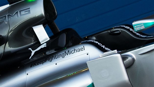Npis #KeepFightingMichael na monopostu F1 stje Mercedes