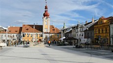 Náměstí v Kaplici na Českokrumlovsku. Náměstí v Kaplici na Českokrumlovsku.