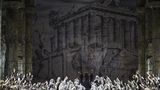 Scéna z Mozartova Idomenea v Metropolitní opee