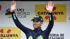 Alejandro Valverde po etapovém vítězství v závodu Kolem Katalánska. Alejandro Valverde po etapovém vítězství v závodu Kolem Katalánska.