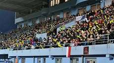 Fanouci sledují zápas eských fotbalist proti Litv.
