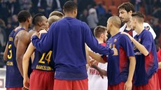 Basketbalisté FC Barcelona po zápase s Olympiakosem Pireus Basketbalisté FC Barcelona po zápase s Olympiakosem Pireus