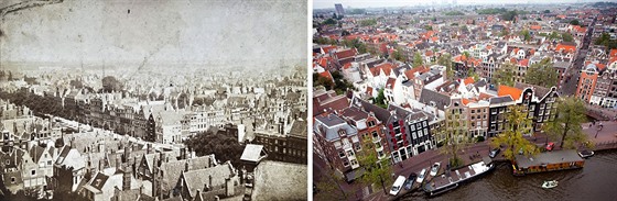 Amsterdam kolem roku 1880 a v souasnosti