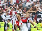 Slávistický kanonýr Milan koda (elem) slaví gól v derby proti Spart.
