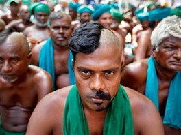 ZPOLA OHOLENÍ. Zemdlci ve stát Tamilnádu v jihovýchodní Indii pózují z...