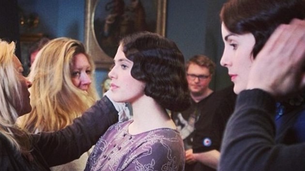 Jessica bhem pprav na naten serilu Panstv Downton