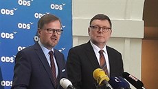 Pedseda ODS Petr Fiala a éf poslanc obanských demokrat Zbynk Stanjura