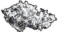 Mapa zasíťování vysokorychlostním internetem ke konci roku 2015. Černě jsou... Mapa zasíťování vysokorychlostním internetem ke konci roku 2015. Černě jsou...