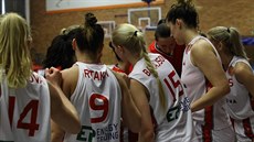 Nymburské basketbalistky během oddechového času Nymburské basketbalistky během oddechového času