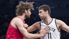 JÁ NA BRÁCHU... Dvojata v souboji o pozici, Robin Lopez (vlevo) z Chicaga...