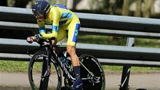 Alejandro Valverde na trati individuální časovky v závodu Kolem Baskicka Alejandro Valverde na trati individuální časovky v závodu Kolem Baskicka