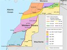 Mapa Západní Sahary