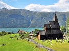 Sloupový kostel v Urnesu nad behem Sognefjordu