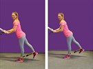 Cvik s gumou na posílení hýových a stehenních sval