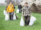 Dobrovolníci v sobotu uklízeli Suchomelská slepá ramena na Vltav v eských...