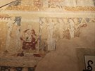 Unikátní nástnné malby ze 14. století pipomínají rytíský komiks. Na...