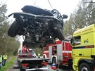 Tragická nehoda na odpoívadle U ty sud na silnici mezi Plzní a Stíbrem....