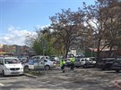 V Holeovicích ped sluebnou se zastelil stráník mstské policie (19.4.2017)