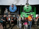 Kadá výstava parních lokomotiv se tí velkému zájmu zejména rodin z dtmi. Na...