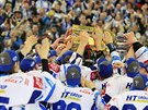 Brno slaví. Hokejová Kometa vybojovala po jednapadesáti letech mistrovský titul.