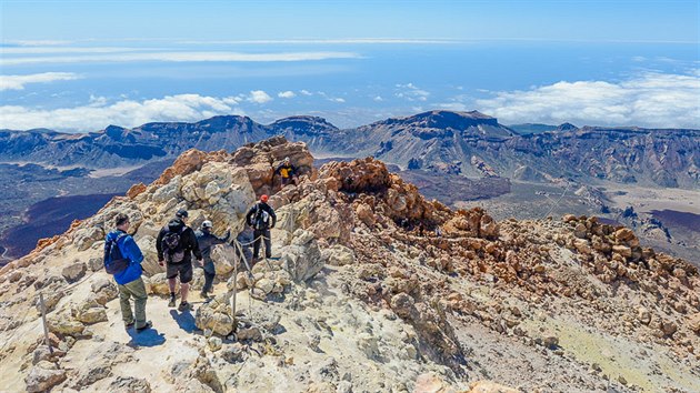 Na vrcholu Pico del Teide, nejvy hory panlska