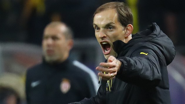 Trenr Borussie Dortmund Thomas Tuchel bhem tvrtfinlovho utkn Ligy mistr s Monakem.