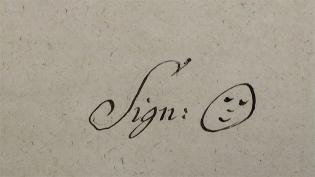 Signatura pochzejc z roku 1752.