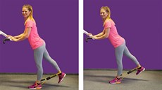 Cvik s gumou na posílení hýových a stehenních sval